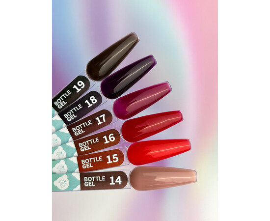 Зображення 4 Рідкий гель для зміцнення та моделювання нігтів You Are Cute Bottle Gel 18 бордовий, 5 мл, Об'єм (мл, г): 5, Колір: 18