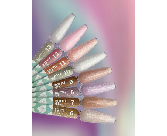 Изображение 4 Жидкий гель для укрепления и моделирования ногтей You Are Cute Bottle Gel 11 персико-розовый с шимером, 15 мл, Объем (мл, г): 15, Цвет: 11