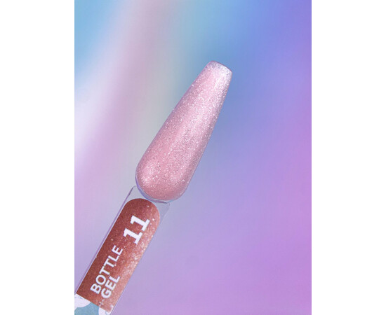 Зображення 2 Рідкий гель для зміцнення та моделювання нігтів You Are Cute Bottle Gel 11 персико-рожевий з шимером, 5 мл, Об'єм (мл, г): 5, Колір: 11