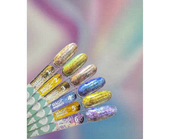 Зображення 5 Сухі блискітки для нігтів You Are Cute Magic Sparkles 06 лимонно-бузковий хамелеон, 0.2 г, Колір: 06