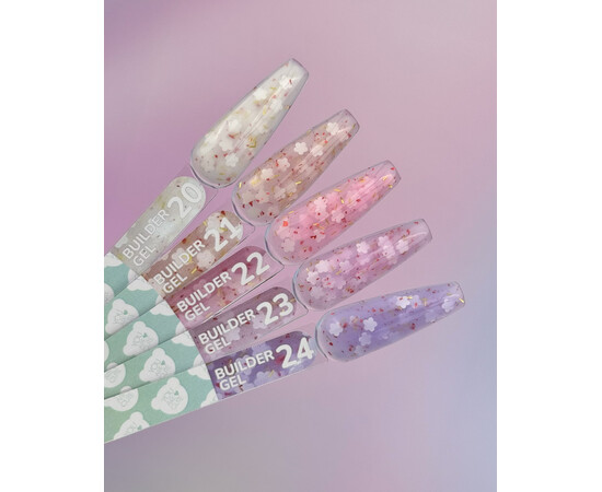 Зображення 4 Гель для нарощування You Are Cute Builder Gel 20 з декором молочний, 15 мл, Об'єм (мл, г): 15, Колір: 20