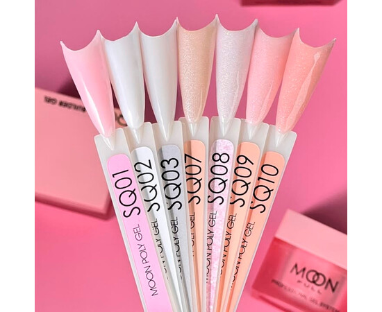 Изображение 3 Полигель для наращивания ногтей Moon Full Poly Gel SQ07 жемчужный блеск, 30 мл, Объем (мл, г): 30, Цвет: SQ07