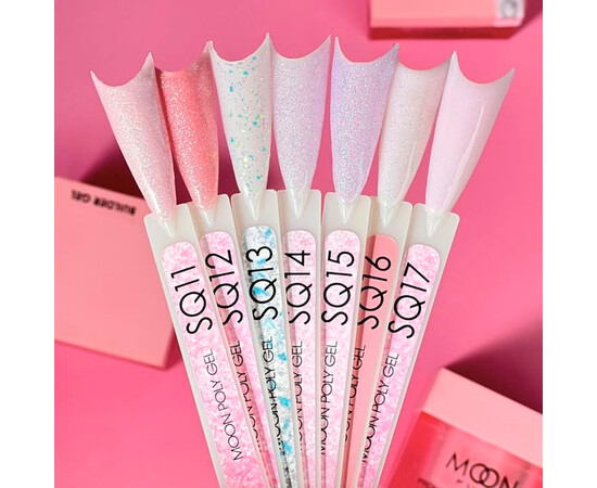 Изображение 3 Полигель для наращивания ногтей Moon Full Poly Gel SQ17 розовая жемчужина, 30 мл, Объем (мл, г): 30, Цвет: SQ17