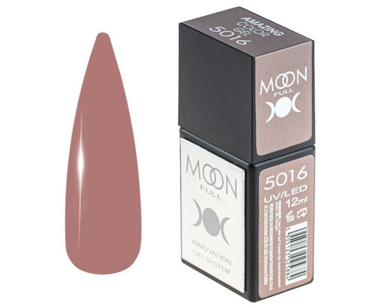 Зображення  Гель-лак Moon Full Amazing Color Gel polish 5016, 12 мл , Об'єм (мл, г): 12, Колір: 5016