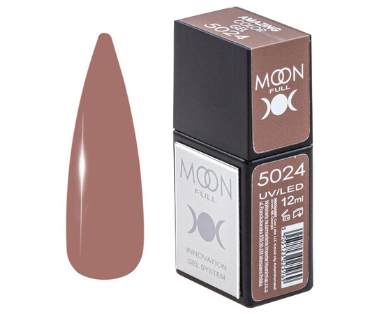 Зображення  Гель-лак Moon Full Amazing Color Gel polish 5024, 12 мл , Об'єм (мл, г): 12, Колір: 5024