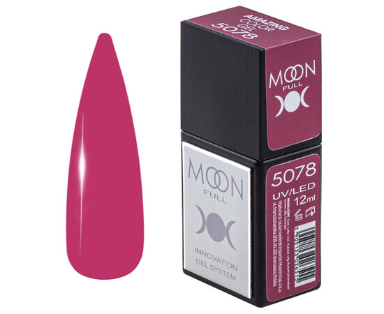 Зображення  Гель-лак Moon Full Amazing Color Gel polish 5078, 12 мл , Об'єм (мл, г): 12, Колір: 5078