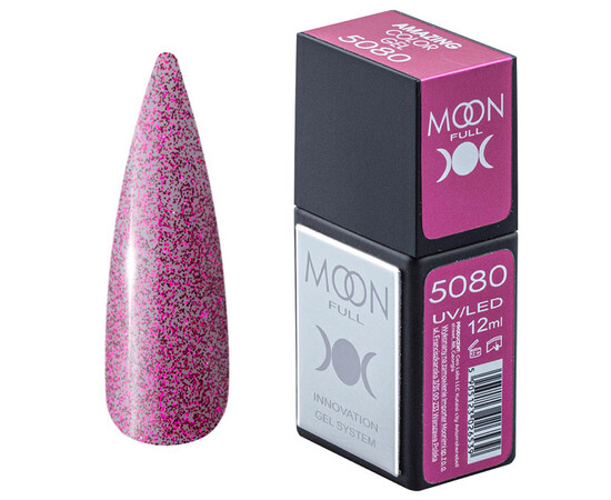 Зображення  Гель-лак Moon Full Amazing Color Gel polish 5080, 12 мл , Об'єм (мл, г): 12, Колір: 5080