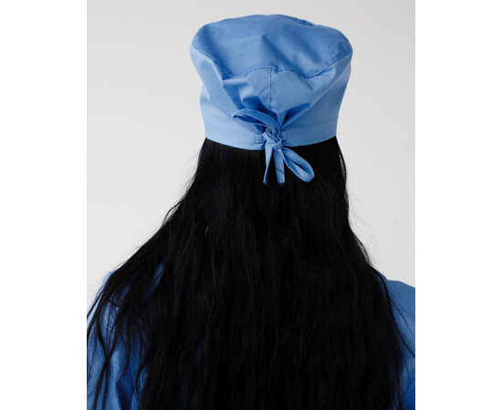 Зображення 3 Медична класична шапочка на зав'язках блакитна (Elitе Stretch), "БІЛИЙ ХАЛАТ" 449-333-704, Цвет: блакитний