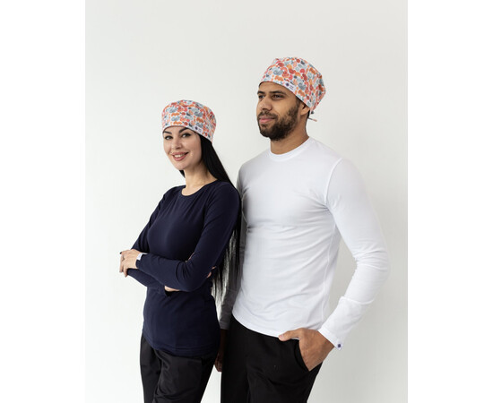 Изображение 2 Медицинская классическая шапочка на завязках с принтом Organic, "БЕЛЫЙ ХАЛАТ" 449-417-960, Цвет: organic