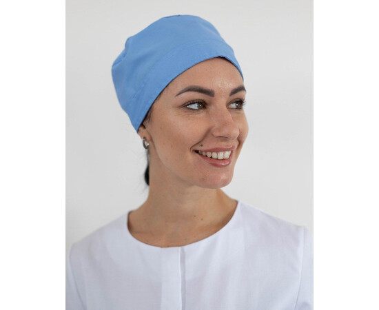 Зображення 2 Медична шапочка блакитна, "БІЛИЙ ХАЛАТ" 169-333-667, Цвет: блакитний