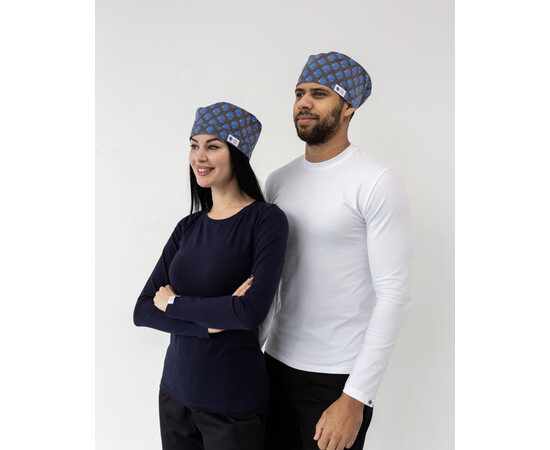 Изображение 2 Медицинская классическая шапочка на завязках с принтом KT, "БЕЛЫЙ ХАЛАТ" 449-417-962, Цвет: kt