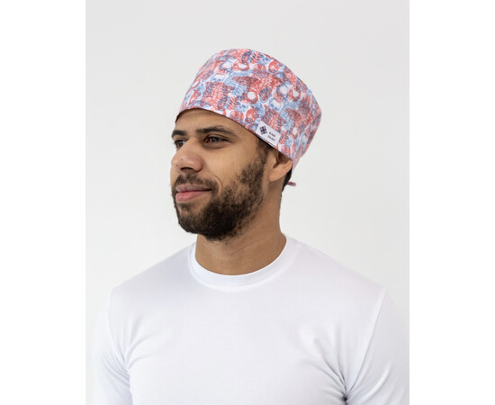 Зображення 4 Медична класична шапочка на зав'язках з принтом Skeleton, "БІЛИЙ ХАЛАТ" 449-417-958, Цвет: skeleton