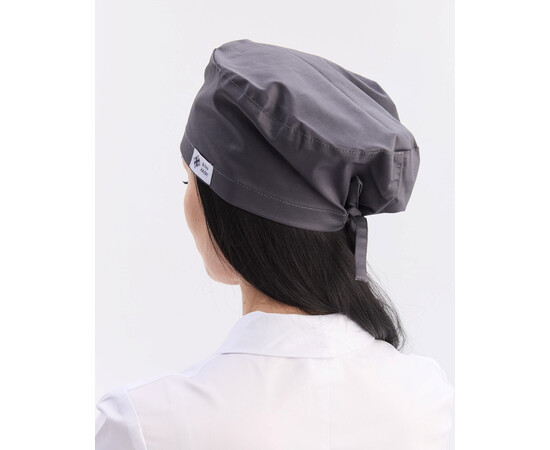 Зображення 3 Медична класична шапочка на зав'язках темно-сіра, "БІЛИЙ ХАЛАТ" 483-525-704, Цвет: темно-сірий