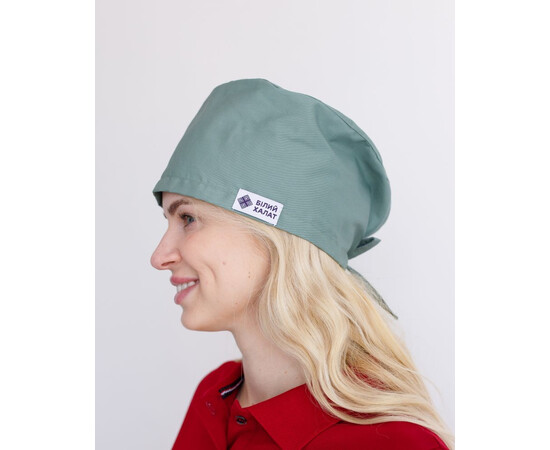 Зображення 4 Медична класична шапочка на зав'язках оливкова, "БІЛИЙ ХАЛАТ" 449-327-704, Цвет: оливковий
