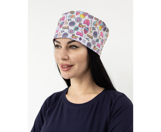 Изображение 3 Медицинская шапочка с принтом Biology, "БЕЛЫЙ ХАЛАТ" 169-417-959, Цвет: biology