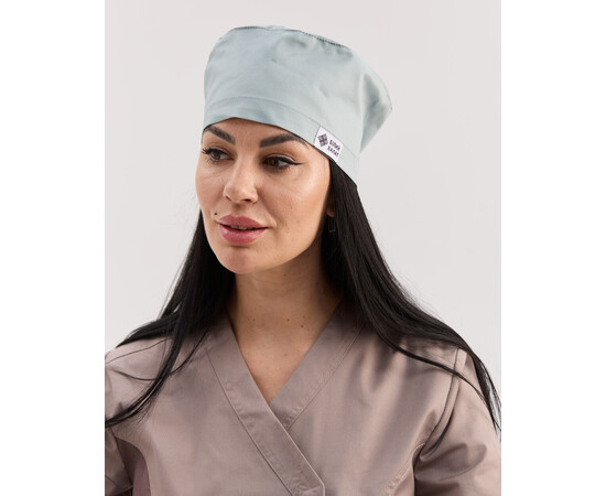 Зображення 2 Медична класична шапочка на зав'язках світло-м'ятна (Elitе Stretch), "БІЛИЙ ХАЛАТ" 449-440-704, Цвет: світло-м'ятний