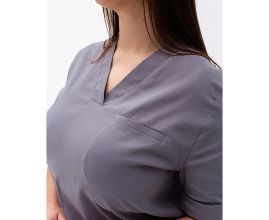 Зображення 5 Медичний хірургічний костюм жіночий Марсель сірий +SIZE р. 60, "БІЛИЙ ХАЛАТ" 499-328-708, Розмір: 60, Цвет: сірий