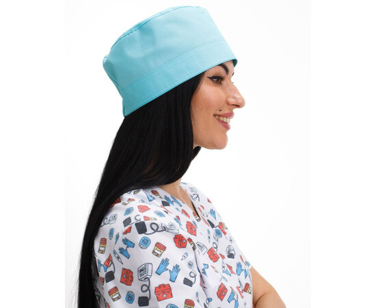 Зображення 2 Медична шапочка ментол, "БІЛИЙ ХАЛАТ" 169-441-758, Цвет: ментол