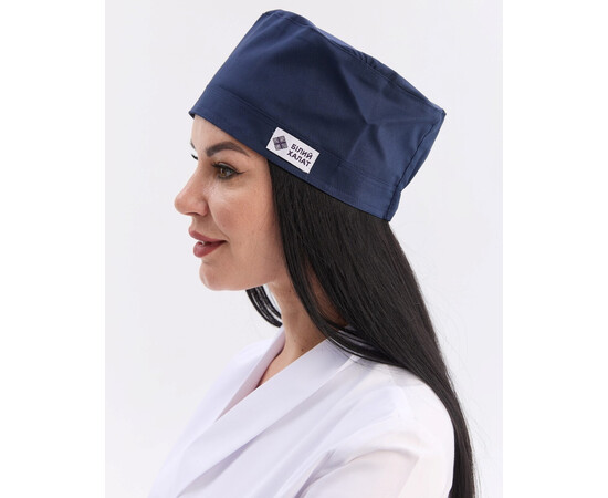 Изображение 2 Медицинская шапочка темно-синяя (Elite Stretch), "БЕЛЫЙ ХАЛАТ" 169-406-948, Цвет: темно-синий