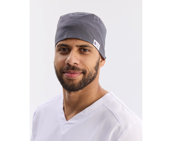 Зображення 4 Медична класична шапочка на зав'язках темно-сіра, "БІЛИЙ ХАЛАТ" 483-525-704, Цвет: темно-сірий