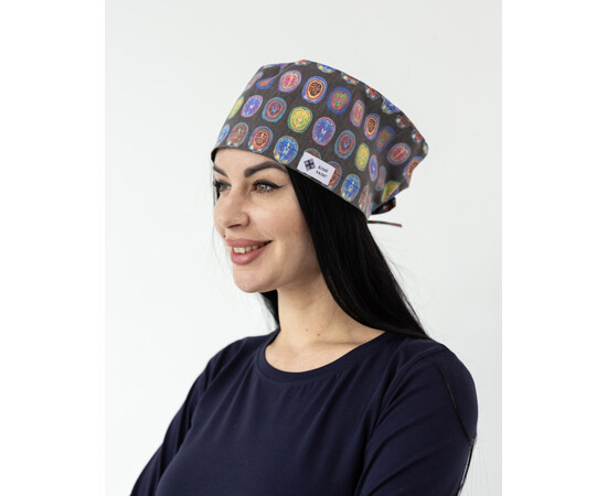 Зображення 3 Медична класична шапочка на зав'язках з принтом MRT, "БІЛИЙ ХАЛАТ" 449-417-961, Цвет: mrt