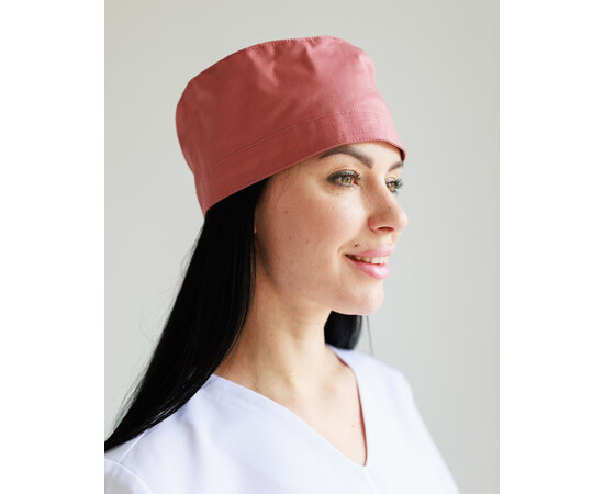 Зображення 2 Медична шапочка рожево-теракотова (Elitе Stretch), "БІЛИЙ ХАЛАТ" 169-530-758, Цвет: розово-теракотовый