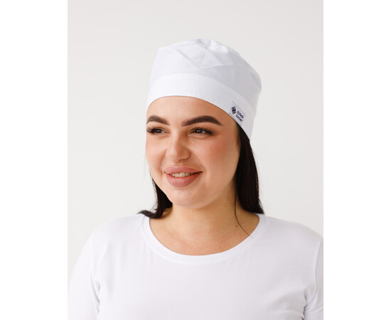 Зображення 2 Медична шапочка біла (Elitе Stretch), "БІЛИЙ ХАЛАТ" 169-324-948, Цвет: білий