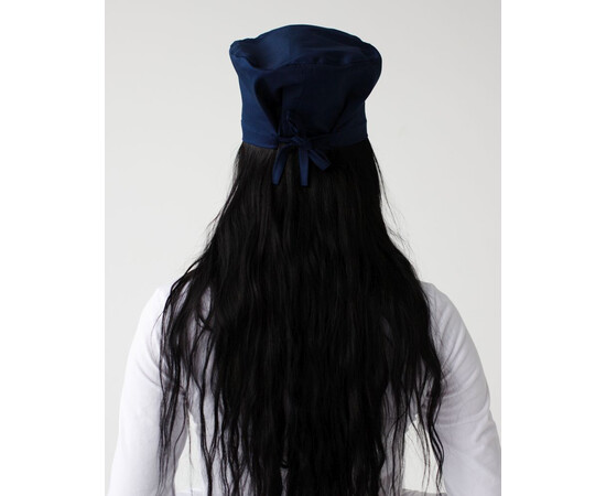 Зображення 3 Медична класична шапочка на зав'язках темно-синя (Elitе Stretch), "БІЛИЙ ХАЛАТ" 449-406-948, Цвет: темно синій