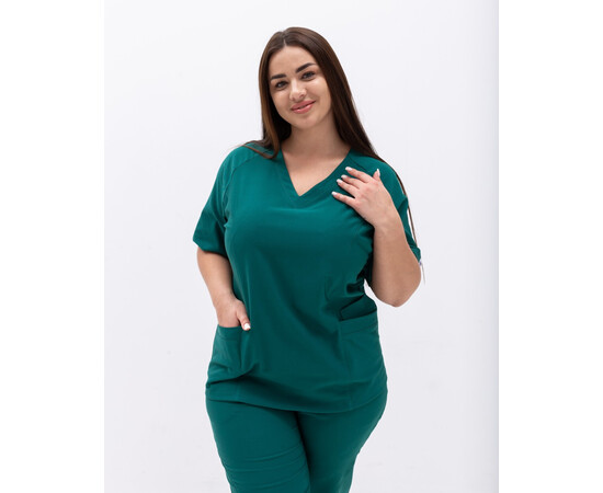 Изображение 3 Медицинский хирургический костюм женский Аризона зеленый +SIZE р. 56, "БЕЛЫЙ ХАЛАТ" 505-350-924, Размер: 56, Цвет: зеленый