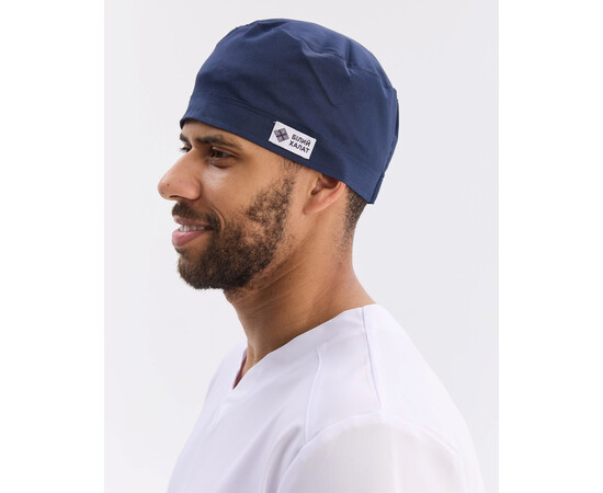 Изображение 3 Медицинская шапочка темно-синяя (Elite Stretch), "БЕЛЫЙ ХАЛАТ" 169-406-948, Цвет: темно-синий