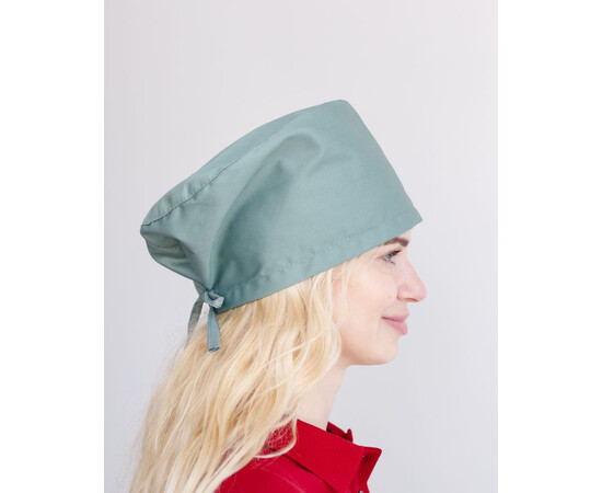 Зображення 2 Медична класична шапочка на зав'язках оливкова, "БІЛИЙ ХАЛАТ" 449-327-704, Цвет: оливковий