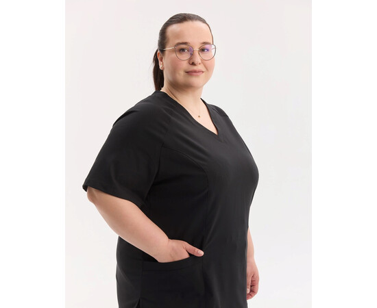 Зображення 2 Медичний хірургічний костюм жіночий Аризона чорний +SIZE р. 60, "БІЛИЙ ХАЛАТ" 505-321-924, Розмір: 60, Цвет: чорний