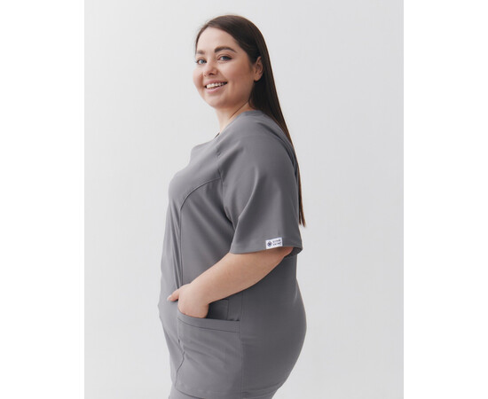 Зображення 3 Медичний хірургічний костюм жіночий Аризона сірий LARGE SIZE р. 68, "БІЛИЙ ХАЛАТ" 555-328-924, Розмір: 68, Цвет: сірий