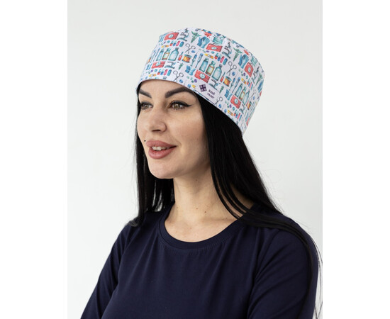 Зображення 2 Медична шапочка з принтом Medical, "БІЛИЙ ХАЛАТ" 169-417-964, Цвет: medical