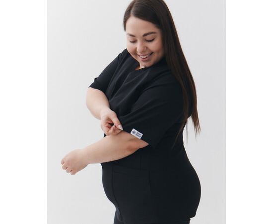 Зображення 4 Медичний хірургічний костюм жіночий Аризона чорний LARGE SIZE р. 68, "БІЛИЙ ХАЛАТ" 555-321-924, Розмір: 68, Цвет: чорний