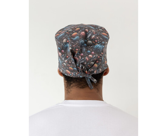 Зображення 4 Медична класична шапочка на зав'язках з принтом Virus, "БІЛИЙ ХАЛАТ" 449-417-963, Цвет: virus