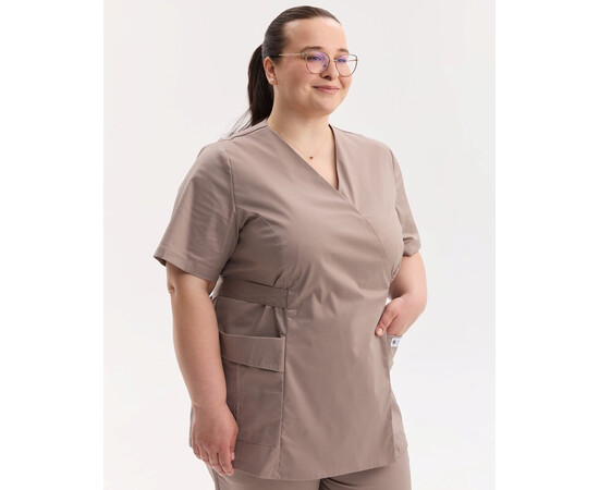 Зображення 3 Медичний костюм жіночий Кіото мокко +SIZE р. 60, "БІЛИЙ ХАЛАТ" 571-421-679, Розмір: 60, Цвет: моко