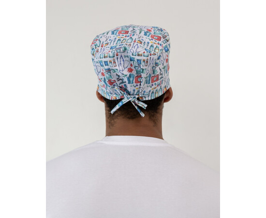 Зображення 5 Медична класична шапочка на зав'язках з принтом Medical, "БІЛИЙ ХАЛАТ" 449-417-964, Цвет: medical