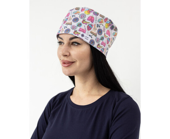 Изображение 2 Медицинская шапочка с принтом Biology, "БЕЛЫЙ ХАЛАТ" 169-417-959, Цвет: biology