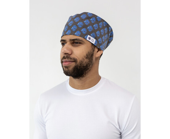 Изображение 3 Медицинская классическая шапочка на завязках с принтом KT, "БЕЛЫЙ ХАЛАТ" 449-417-962, Цвет: kt