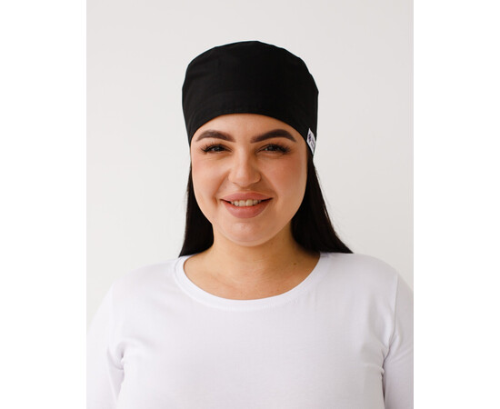 Зображення 2 Медична шапочка чорна (Elitе Stretch), "БІЛИЙ ХАЛАТ" 169-321-758, Цвет: чорний