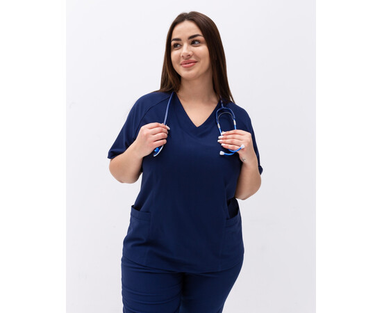 Зображення 2 Медичний хірургічний костюм жіночий Аризона синій +SIZE р. 56, "БІЛИЙ ХАЛАТ" 505-322-924, Розмір: 56, Цвет: синий