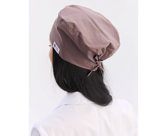 Изображение 4 Медицинская классическая шапочка на завязках какао (Elite Stretch), "БЕЛЫЙ ХАЛАТ" 449-521-704, Цвет: какао