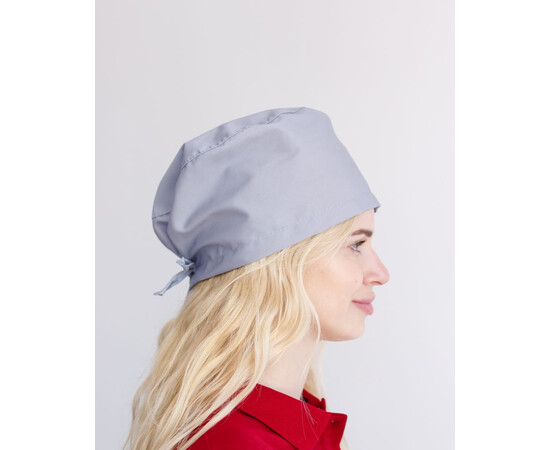 Изображение 4 Медицинская классическая шапочка на завязках серая, "БЕЛЫЙ ХАЛАТ" 449-328-704, Цвет: серый