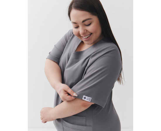 Зображення 5 Медичний хірургічний костюм жіночий Аризона сірий LARGE SIZE р. 70, "БІЛИЙ ХАЛАТ" 555-328-924, Розмір: 70, Цвет: сірий