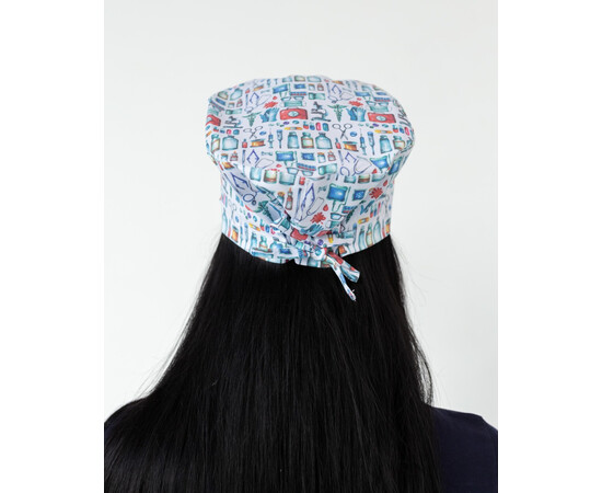 Зображення 3 Медична класична шапочка на зав'язках з принтом Medical, "БІЛИЙ ХАЛАТ" 449-417-964, Цвет: medical