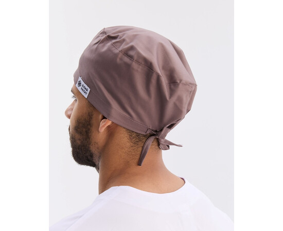 Изображение 5 Медицинская классическая шапочка на завязках какао (Elite Stretch), "БЕЛЫЙ ХАЛАТ" 449-521-704, Цвет: какао