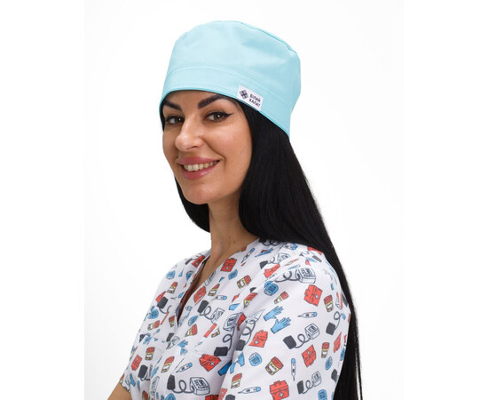 Зображення 3 Медична шапочка ментол, "БІЛИЙ ХАЛАТ" 169-441-758, Цвет: ментол