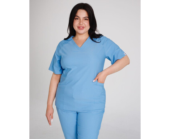 Изображение 3 Медицинский хирургический костюм женский Аризона голубой +SIZE р. 56, "БЕЛЫЙ ХАЛАТ" 505-333-924, Размер: 56, Цвет: голубой