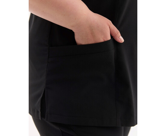 Зображення 5 Медичний хірургічний костюм жіночий Аризона чорний +SIZE р. 56, "БІЛИЙ ХАЛАТ" 505-321-924, Розмір: 56, Цвет: чорний